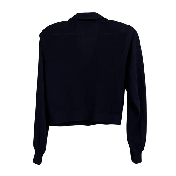 Vintage St. John Wool Navy Blue Cardigan Sweater Jacket - Picture 5 of 9